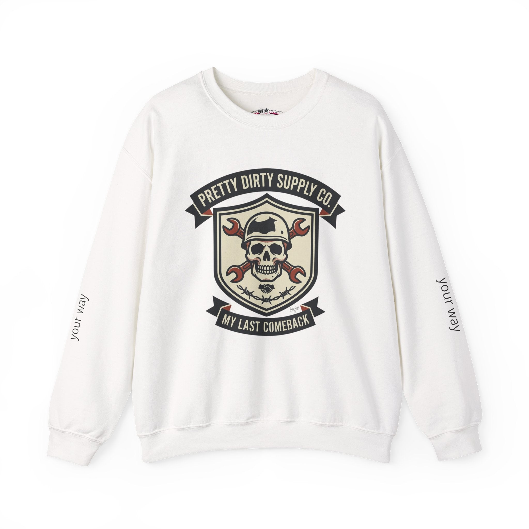 Retro Skull Crest Sweatshirt | Vintage Badge, Supporters Style