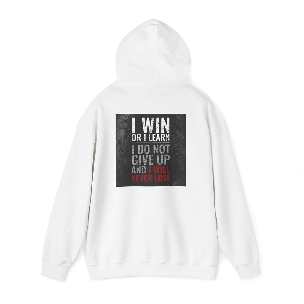 Motivational Hoodie - "I Win or I Learn" Inspirational Quote Sweatshirt