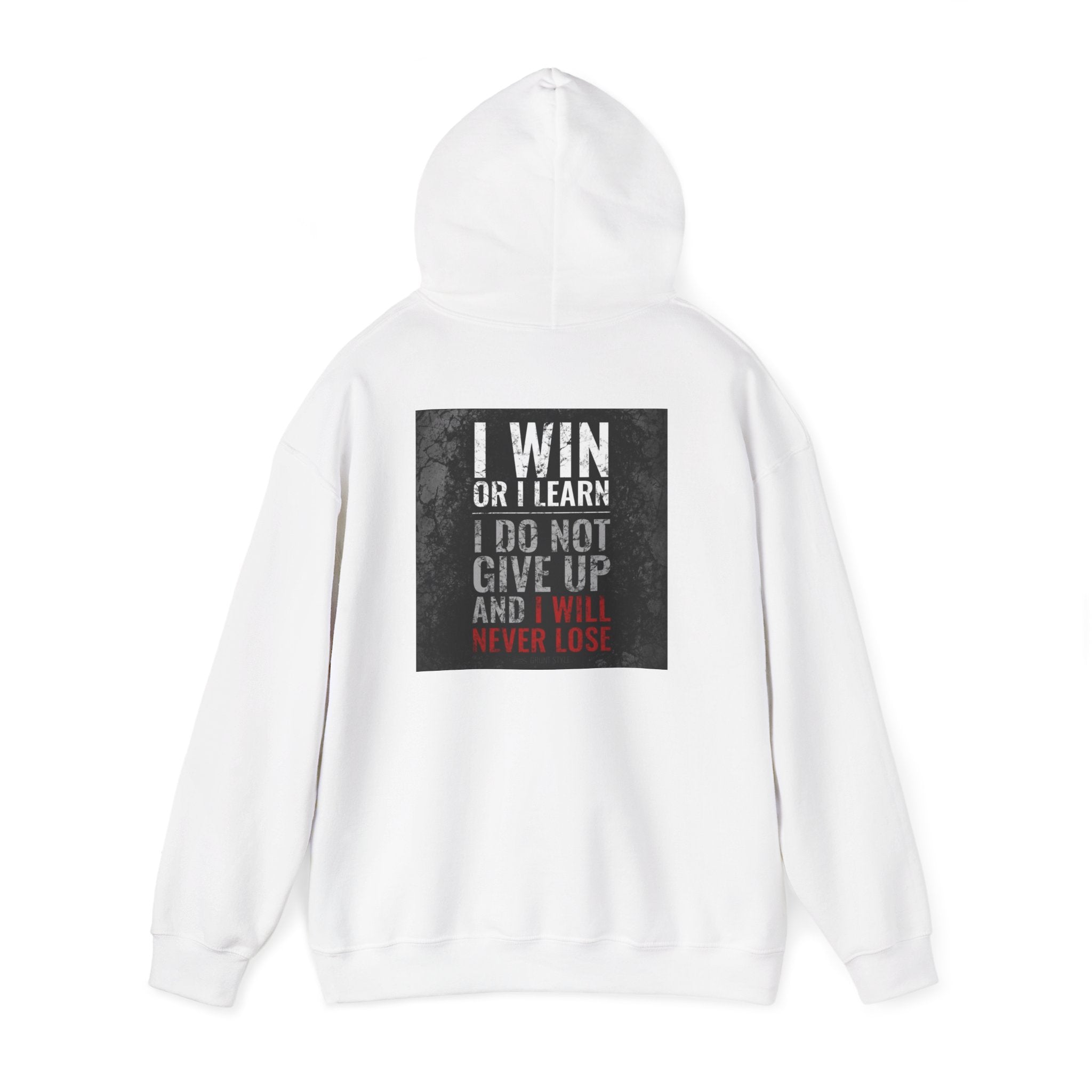 Motivational Hoodie - "I Win or I Learn" Inspirational Quote Sweatshirt