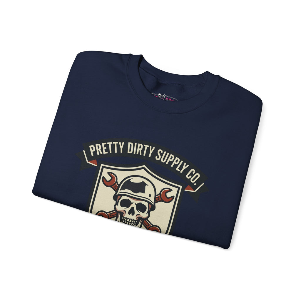 Retro Skull Crest Sweatshirt | Vintage Badge, Supporters Style