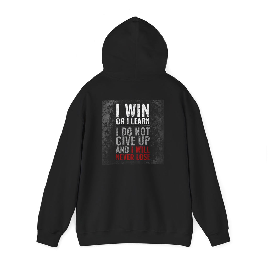 Motivational Hoodie - "I Win or I Learn" Inspirational Quote Sweatshirt