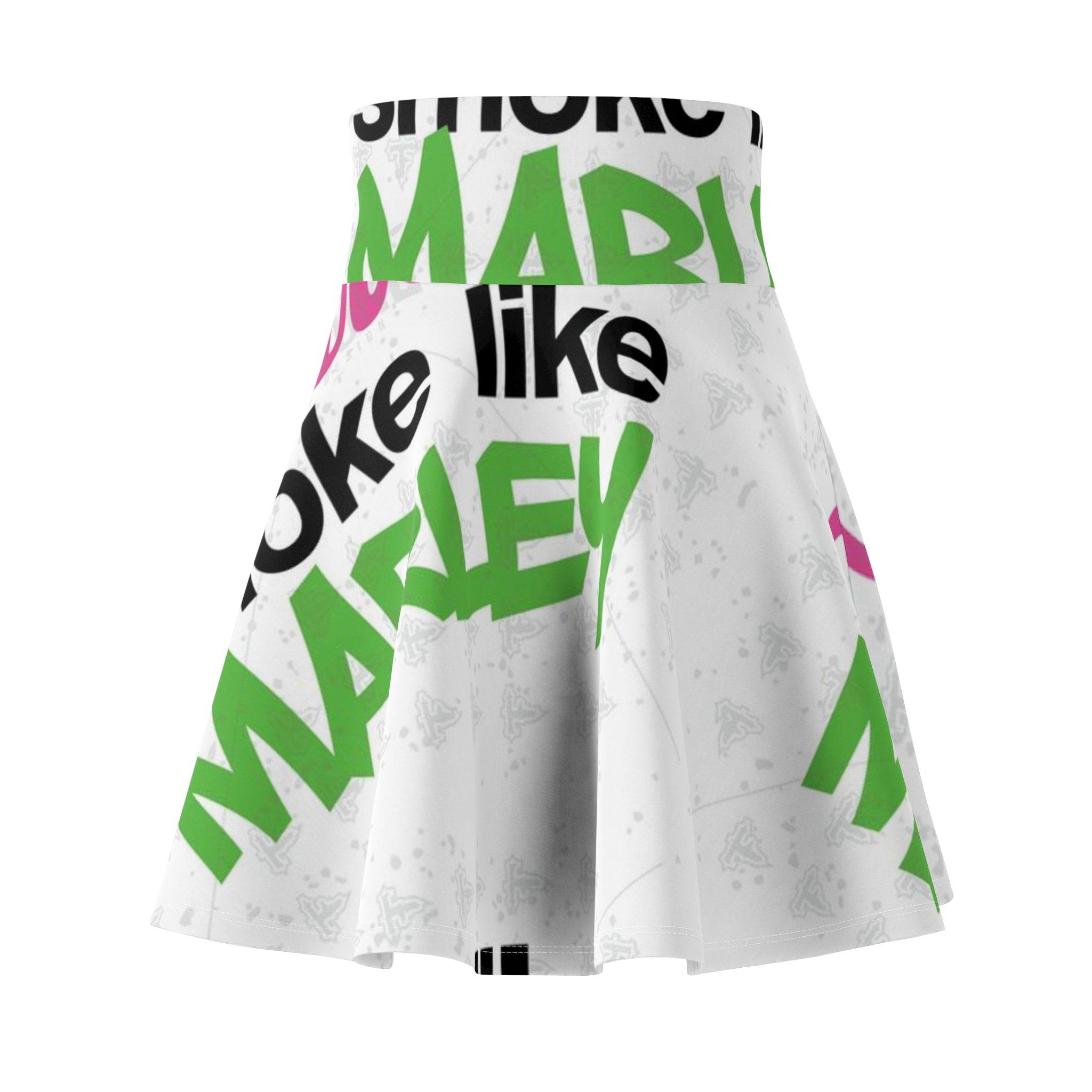 Skater Skirt — 'Smoke Like Marley' Bold Graffiti Print