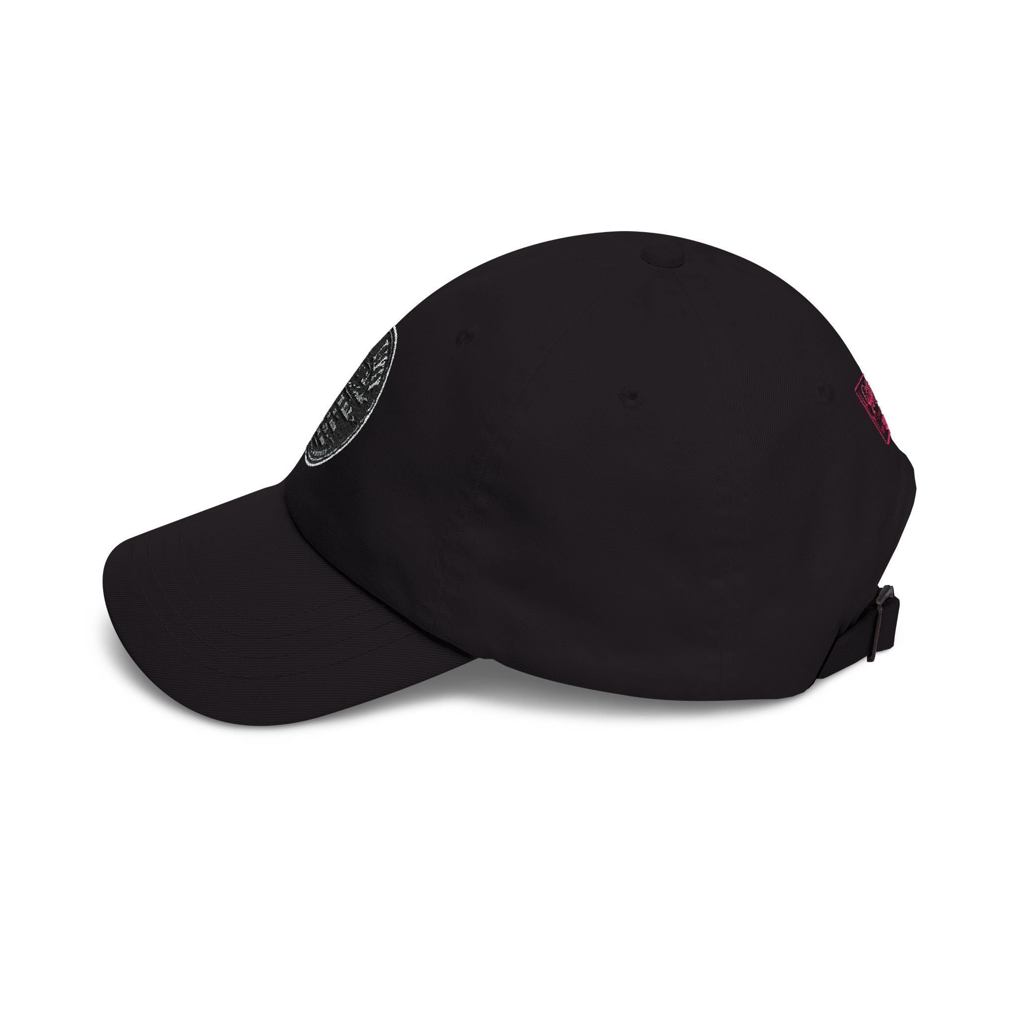 Dad Cap with Distressed Round Logo — Vintage Pretty Dirty Supply Co. Embroidered Hat
