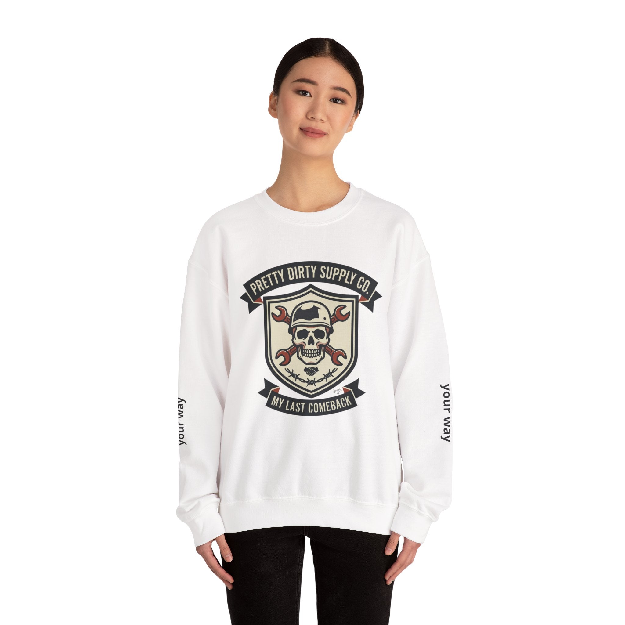 Retro Skull Crest Sweatshirt | Vintage Badge, Supporters Style