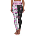 Pretty Nurse Support High-Waisted Yoga Leggings - Pink & Black All-Over Print