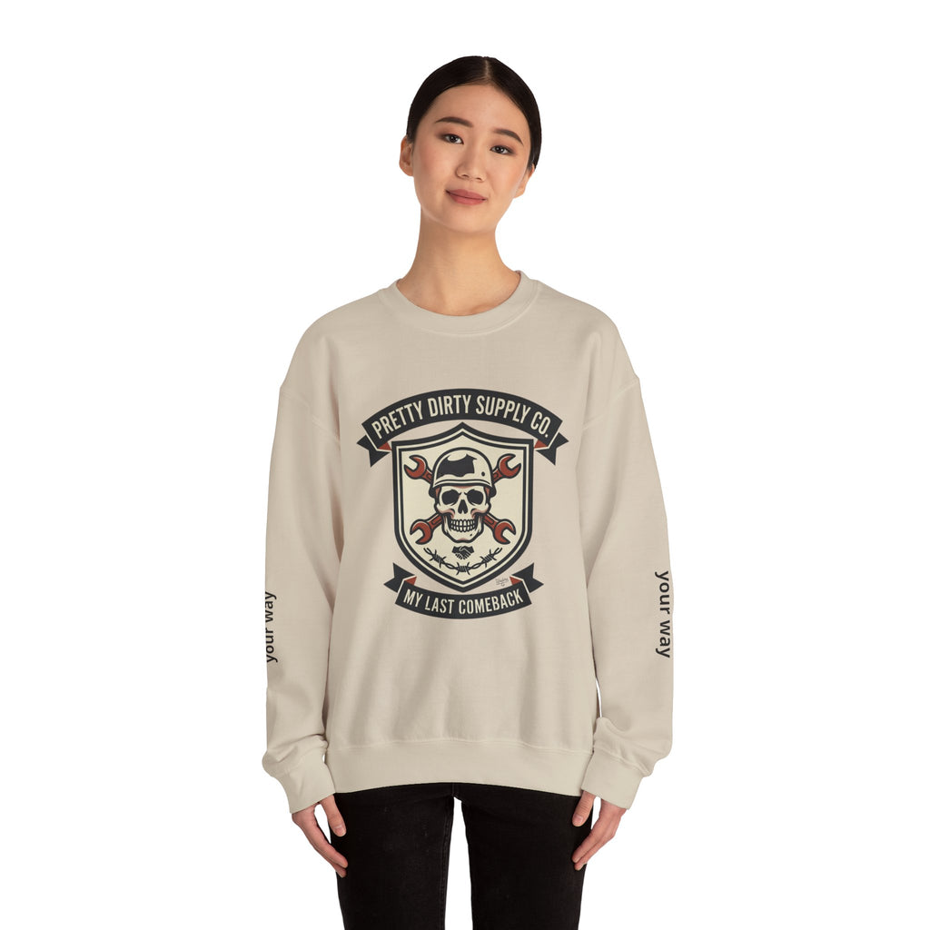 Retro Skull Crest Sweatshirt | Vintage Badge, Supporters Style