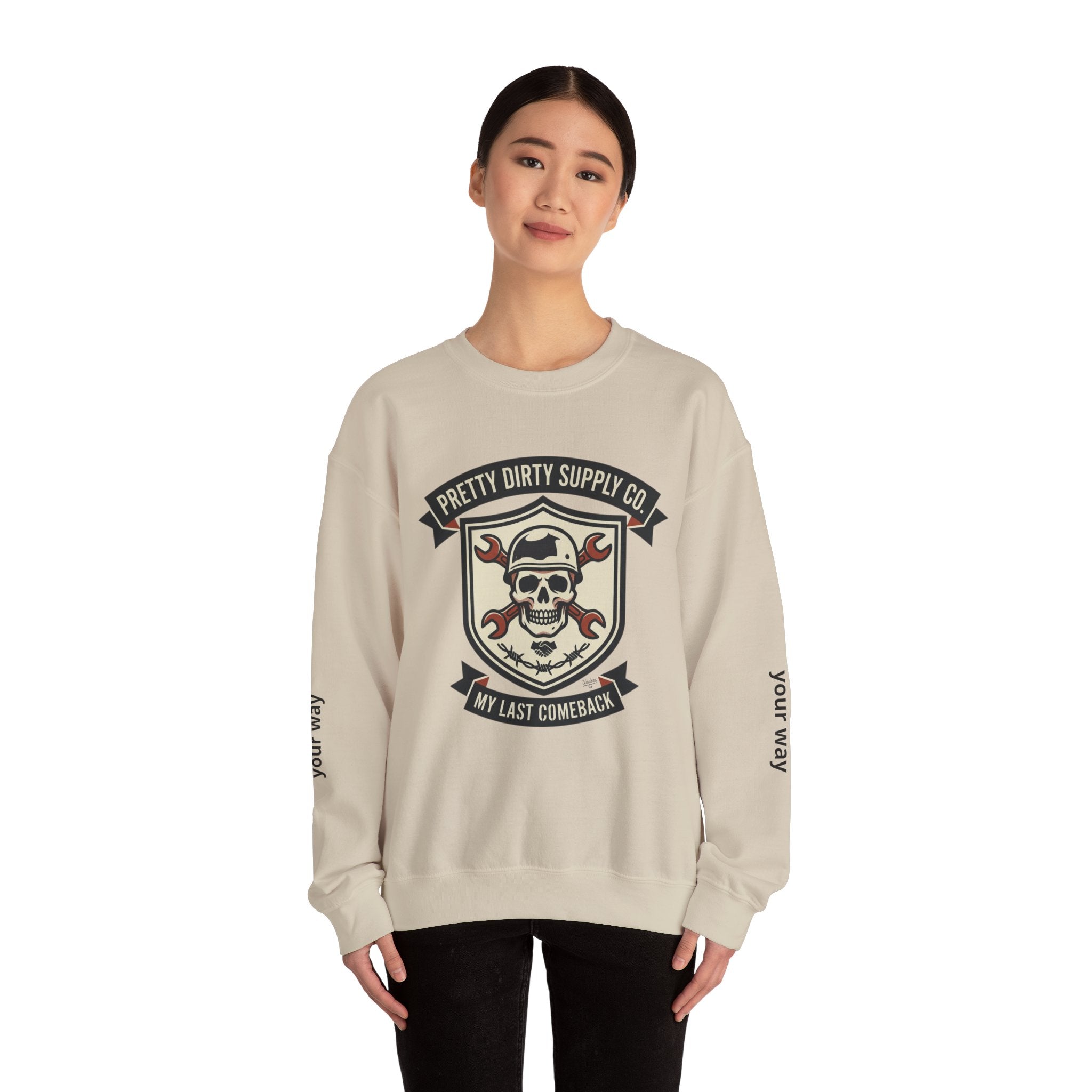 Retro Skull Crest Sweatshirt | Vintage Badge, Supporters Style