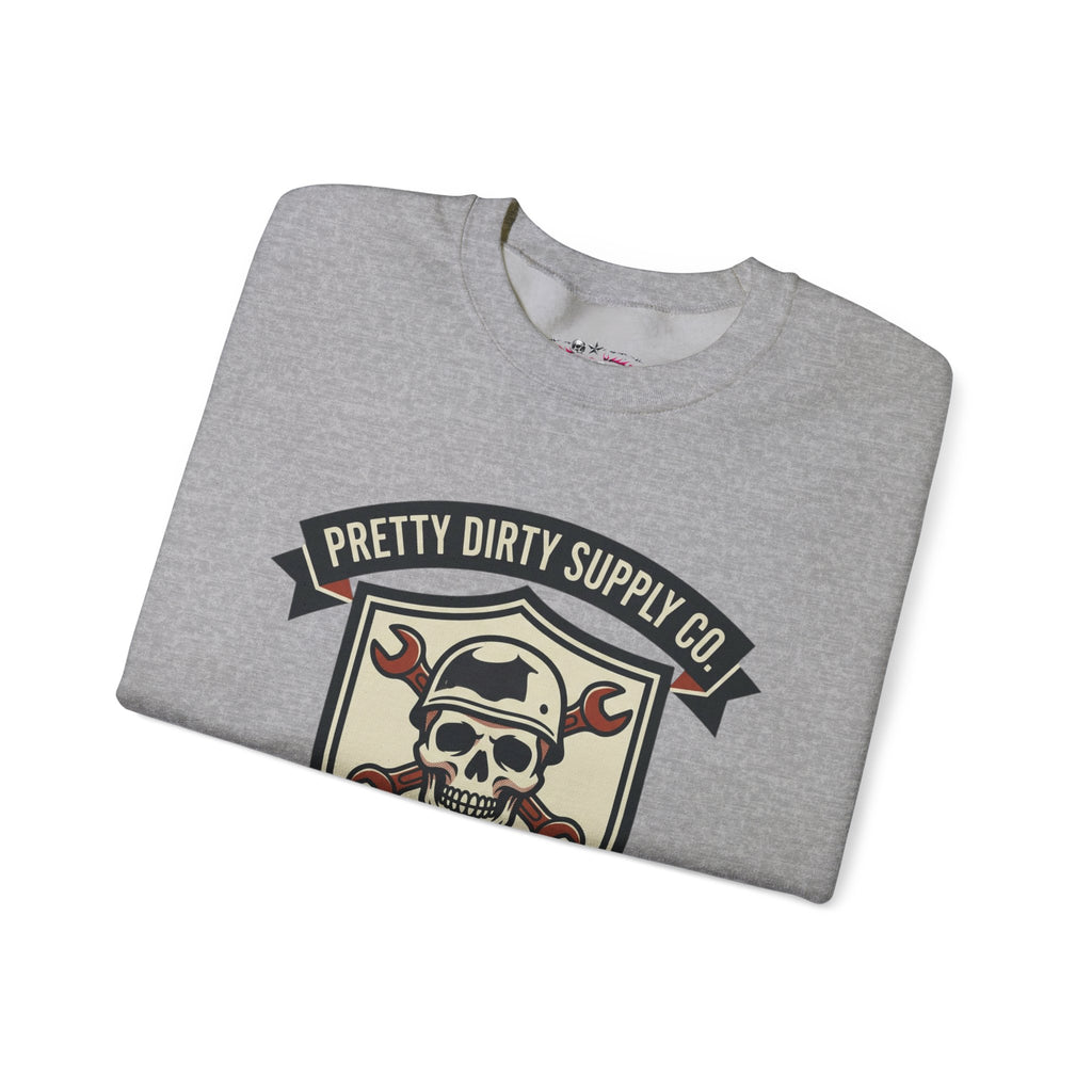 Retro Skull Crest Sweatshirt | Vintage Badge, Supporters Style