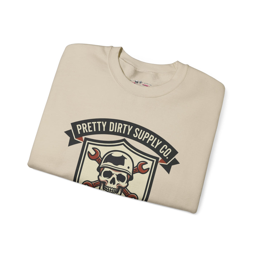 Retro Skull Crest Sweatshirt | Vintage Badge, Supporters Style