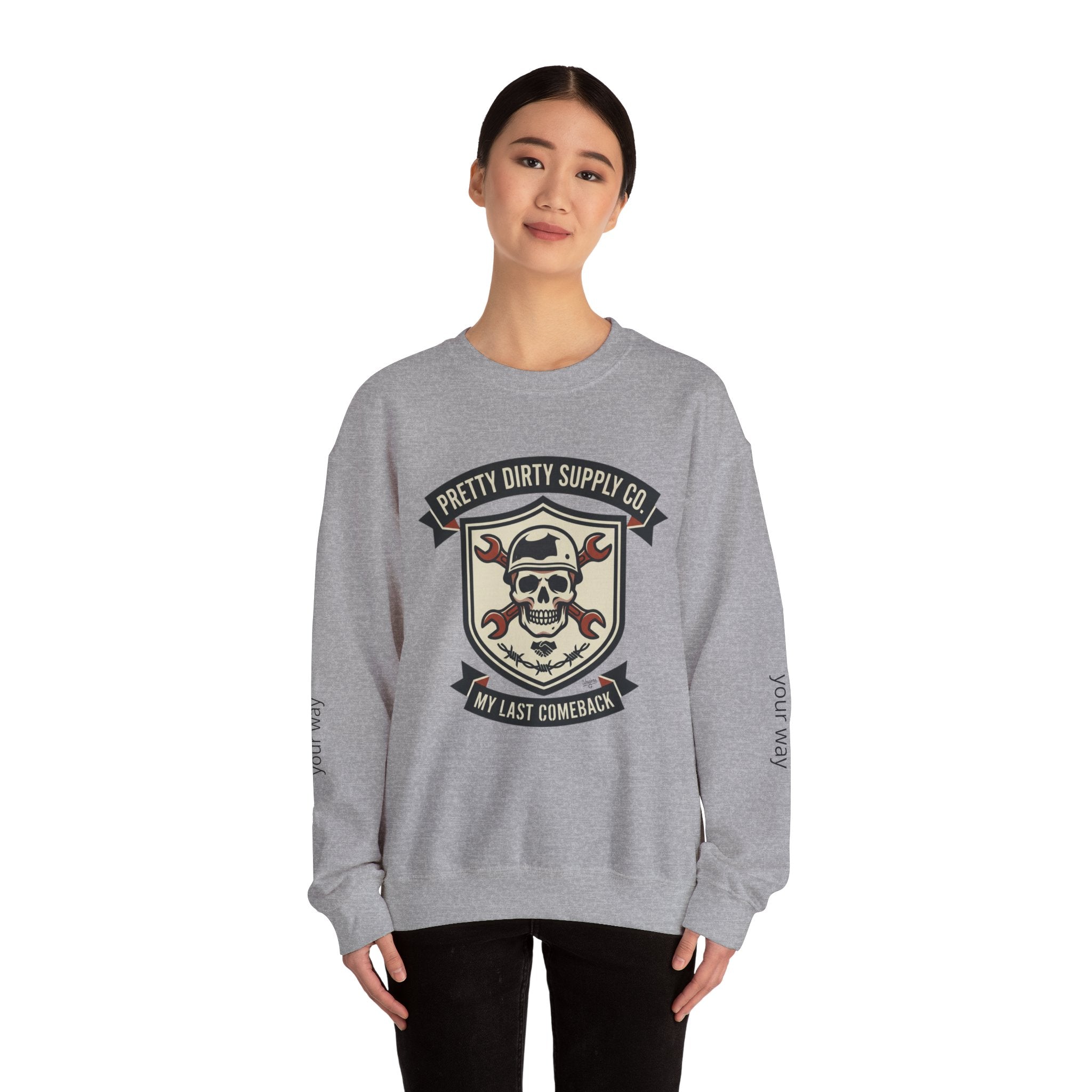 Retro Skull Crest Sweatshirt | Vintage Badge, Supporters Style