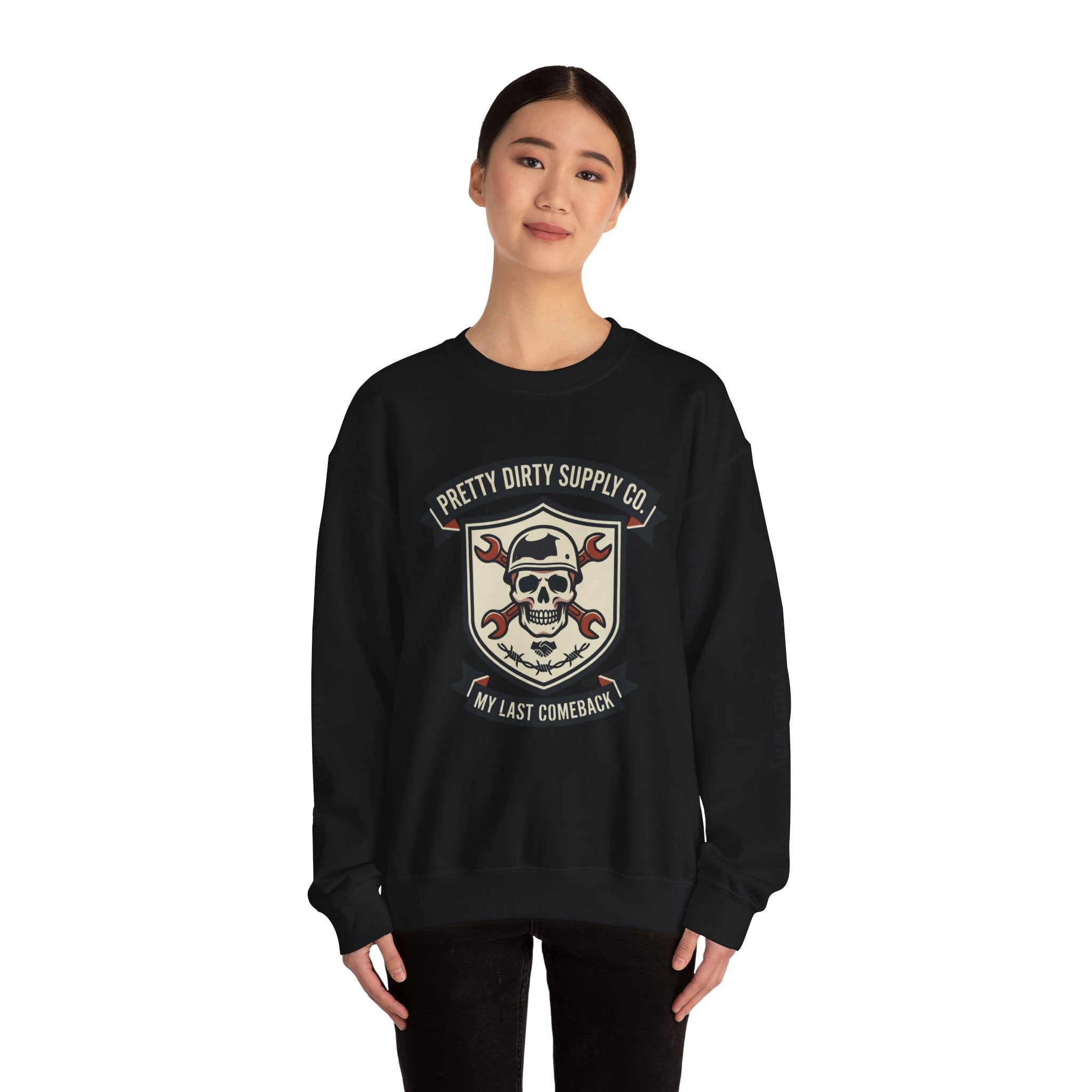 Retro Skull Crest Sweatshirt | Vintage Badge, Supporters Style