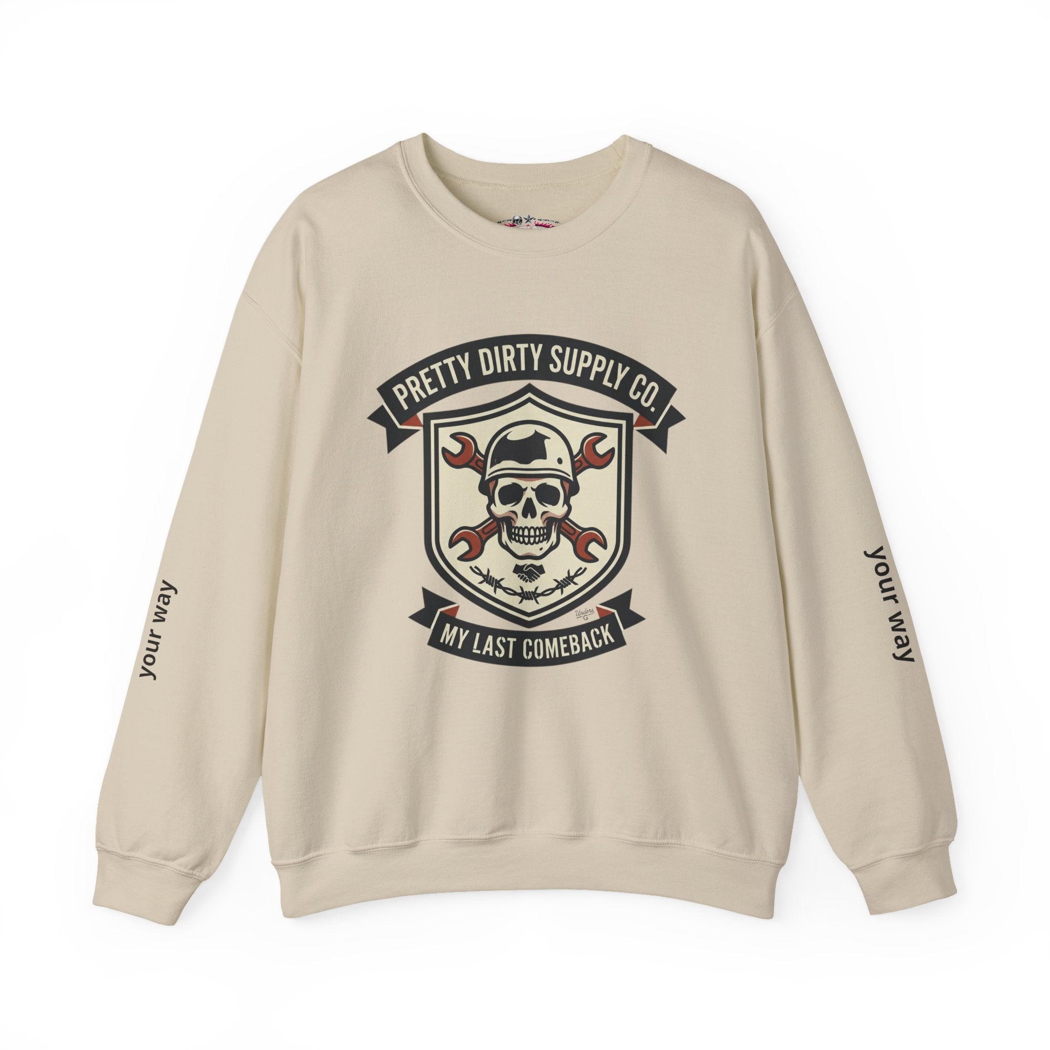 Retro Skull Crest Sweatshirt | Vintage Badge, Supporters Style