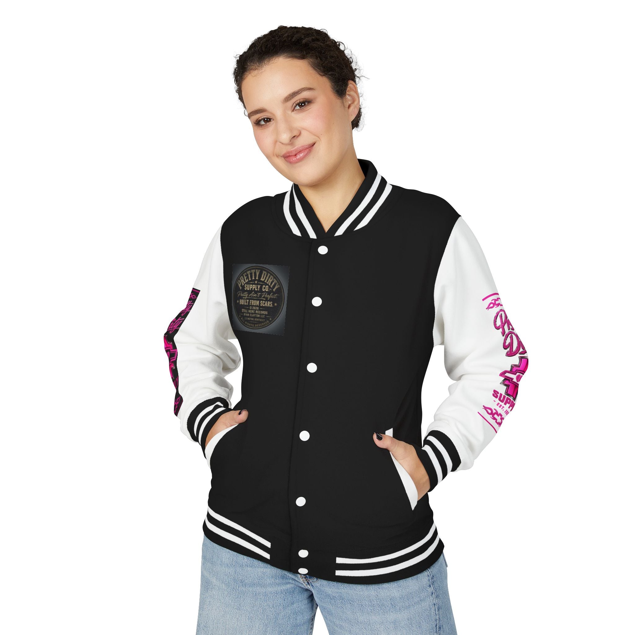 Letterman Jacket — Skull & Roses “Love Respect Trust” Varsity Jacket