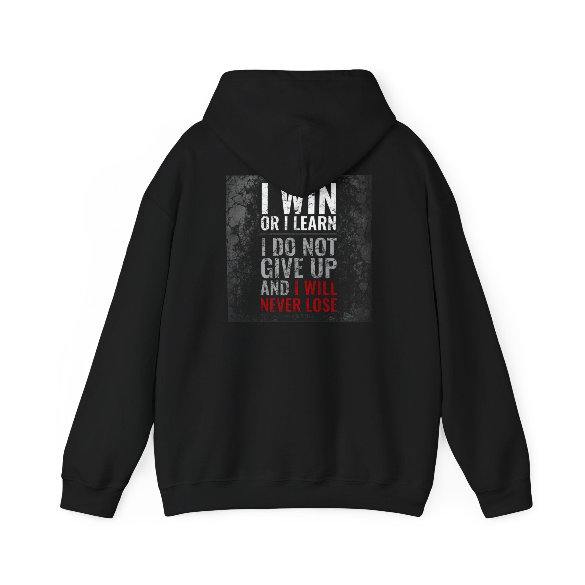 Motivational Hoodie - "I Win or I Learn" Inspirational Quote Sweatshirt