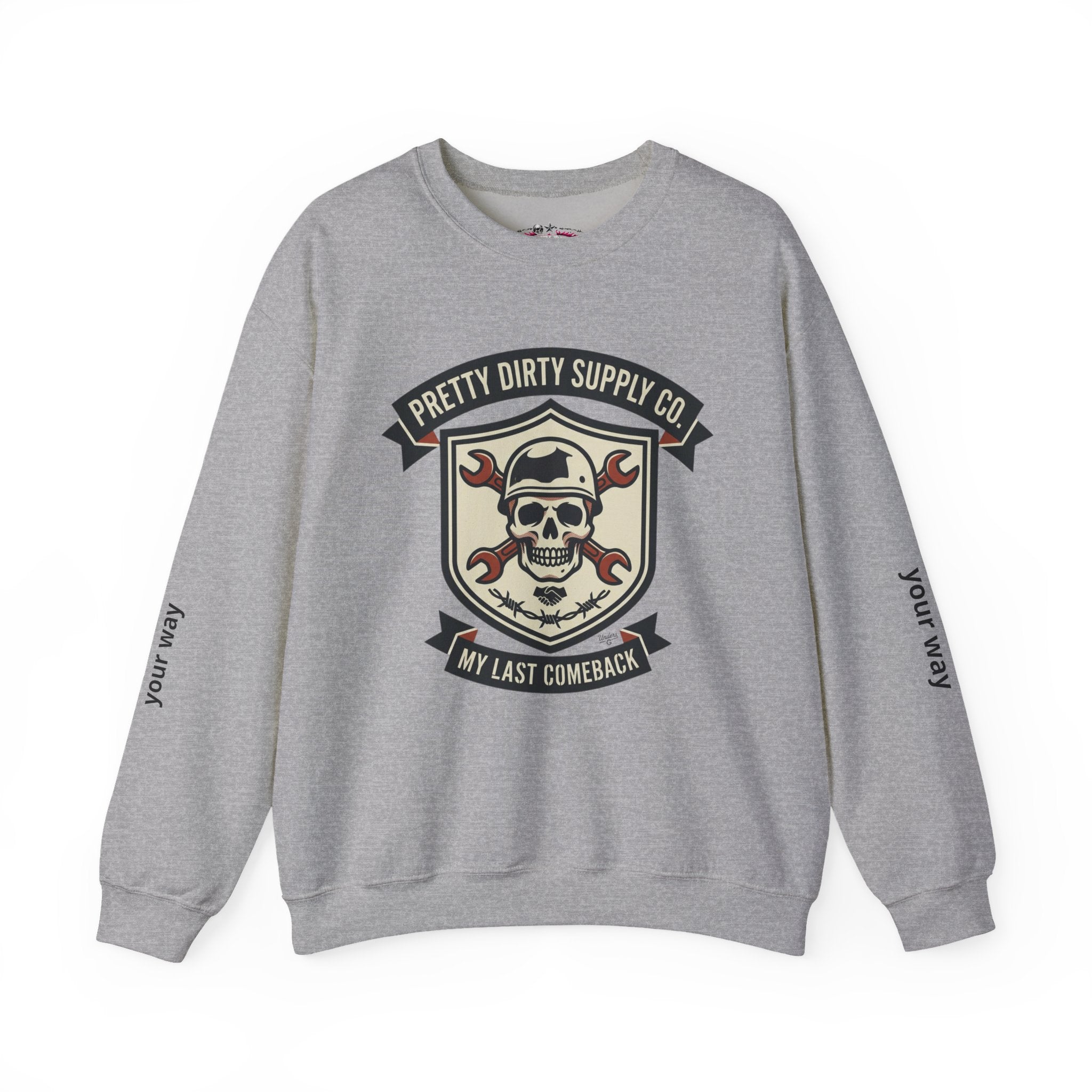 Retro Skull Crest Sweatshirt | Vintage Badge, Supporters Style