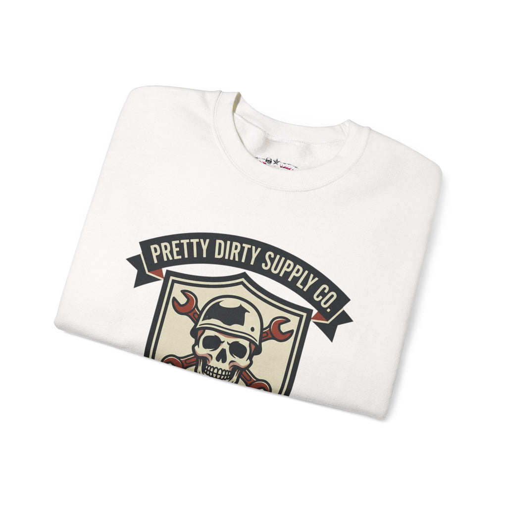 Retro Skull Crest Sweatshirt | Vintage Badge, Supporters Style