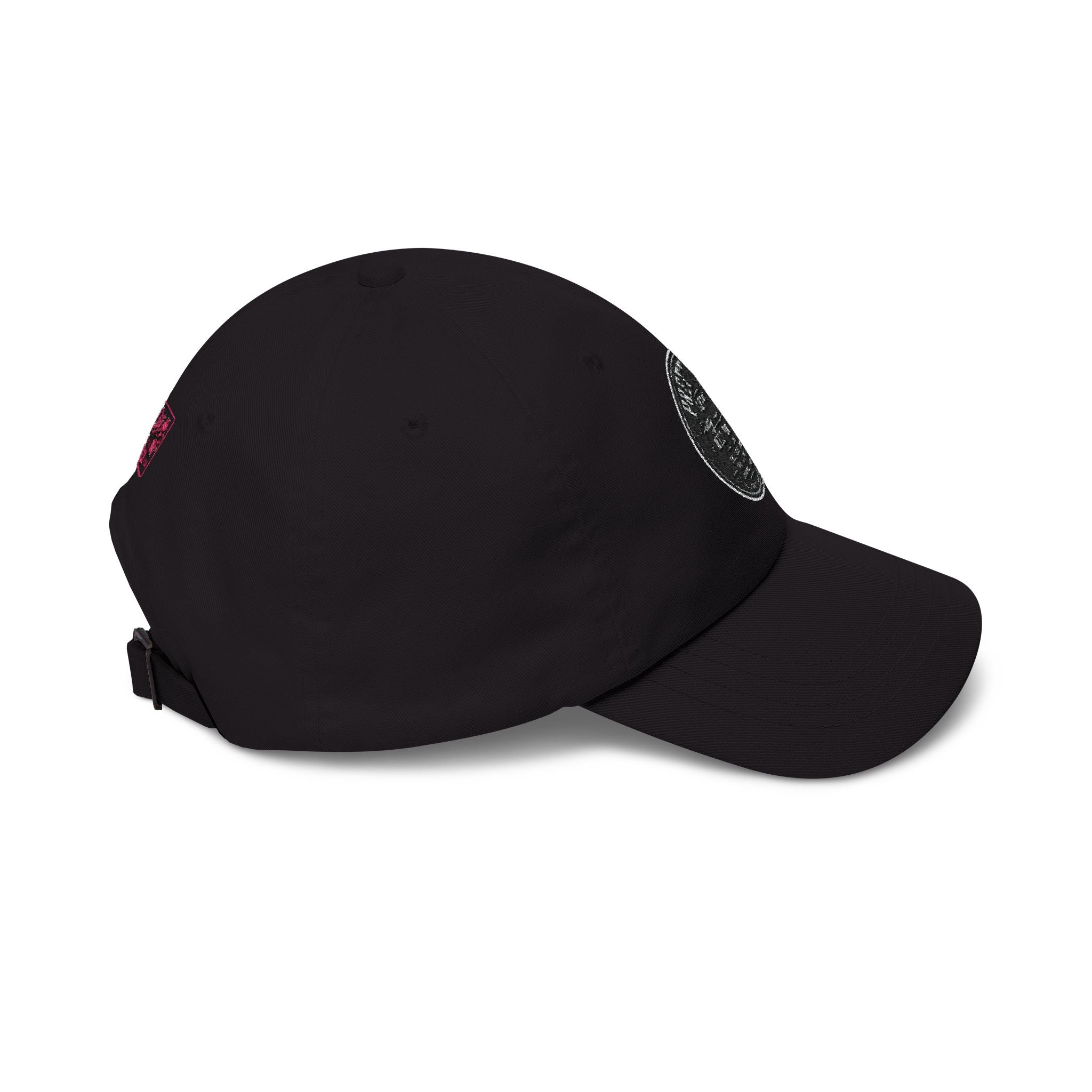 Dad Cap with Distressed Round Logo — Vintage Pretty Dirty Supply Co. Embroidered Hat