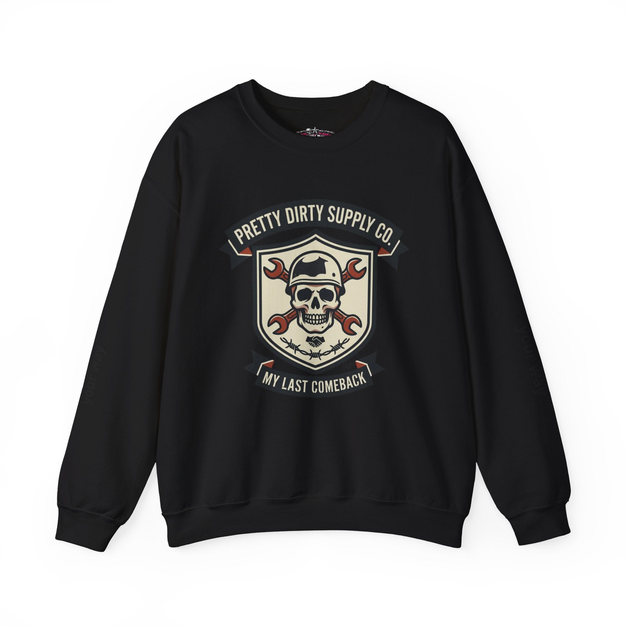 Retro Skull Crest Sweatshirt | Vintage Badge, Supporters Style