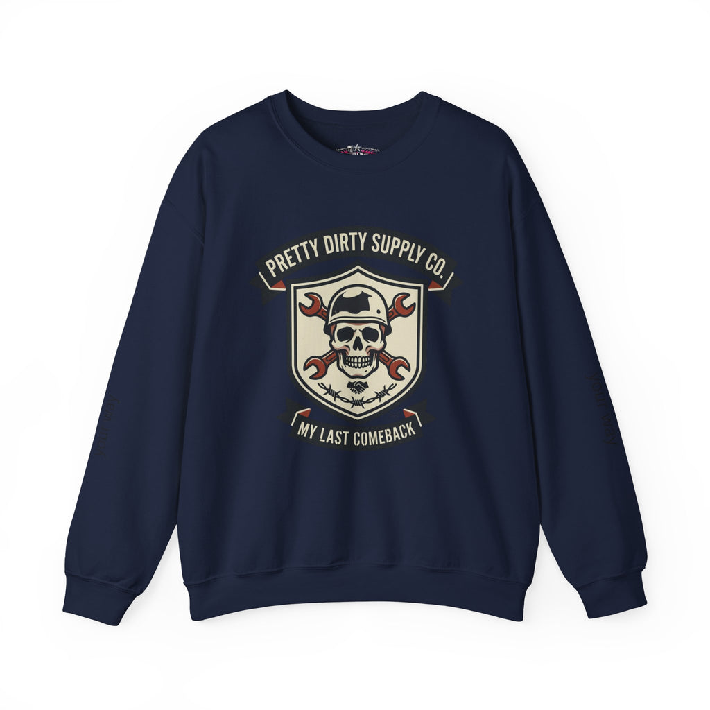 Retro Skull Crest Sweatshirt | Vintage Badge, Supporters Style