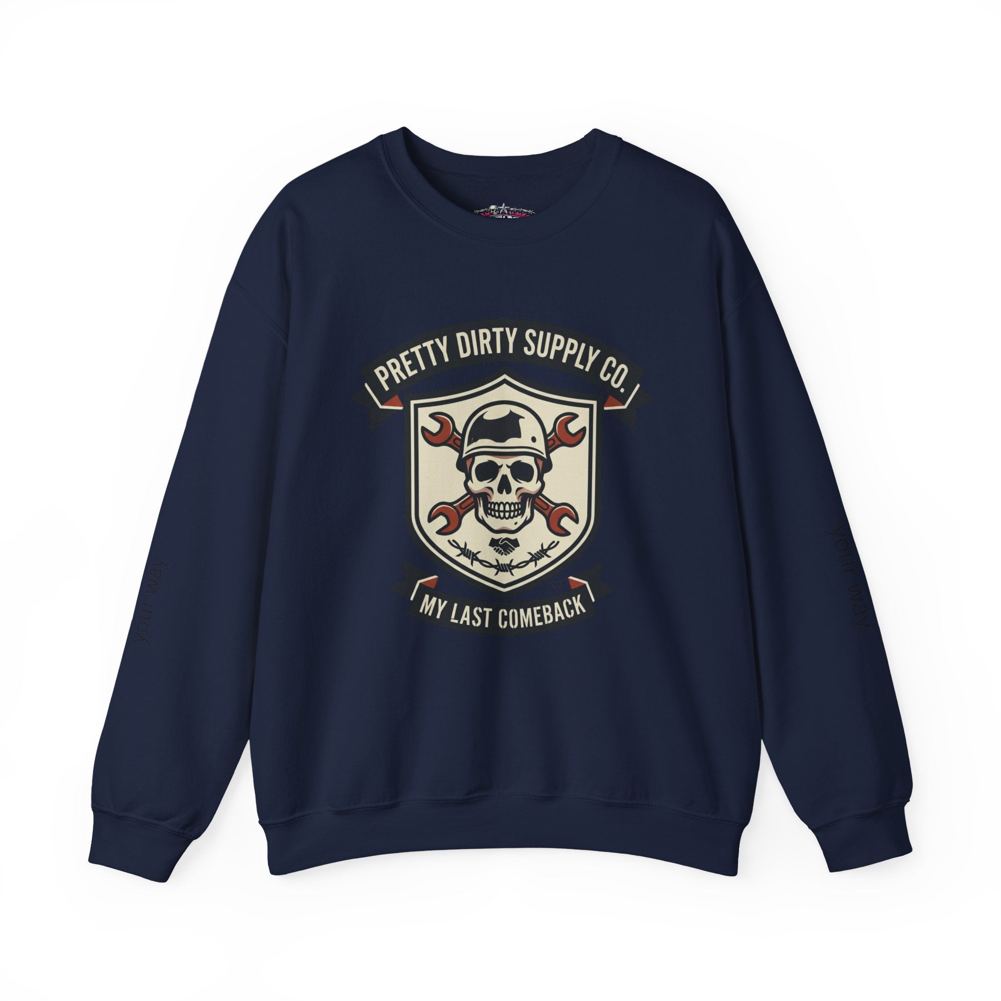 Retro Skull Crest Sweatshirt | Vintage Badge, Supporters Style